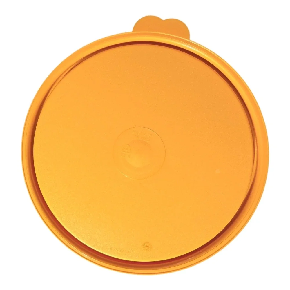 Vintage Tupperware Round Replacement Lids Set of 4 Orange Blue 6 Inch 227-28